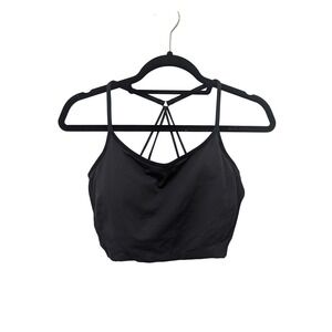 Athleta Beloved Bralette Black Strappy X-Back Yoga Crop Top 138668 Womens L NEW